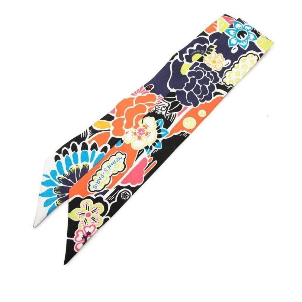 Hermes Silk Twilly Bingata Scarf Multicolor
